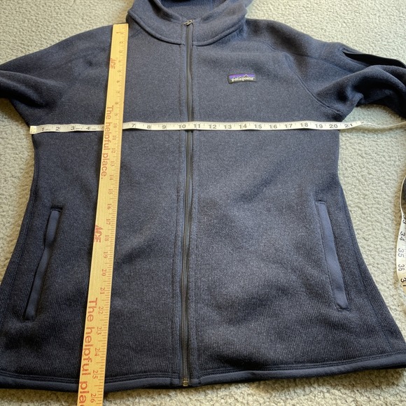 Patagonia Better Sweater Hoody Fleece Jacket womens Large Navy Blue Full Zip - Picture 9 of 12